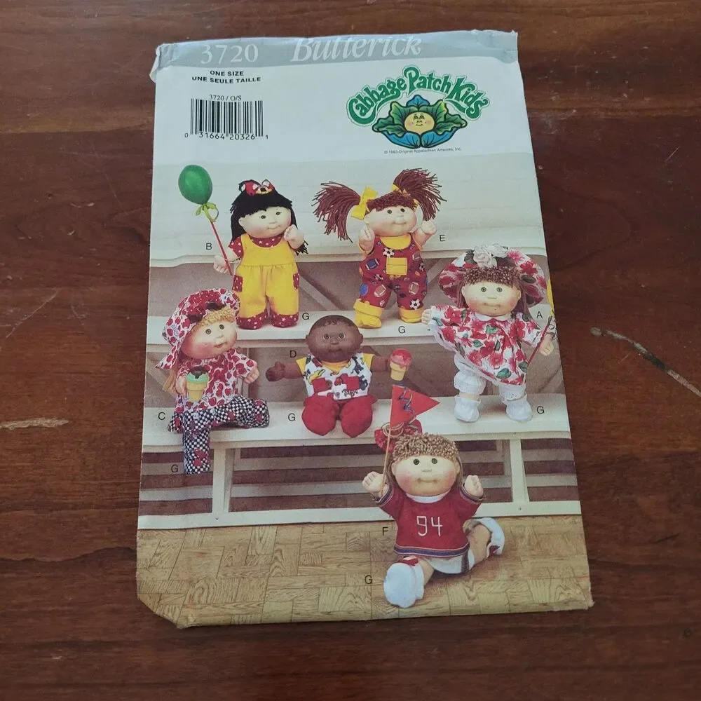 3720 Vintage Cabbage Patch Sewing Pattern Clothes Butterick